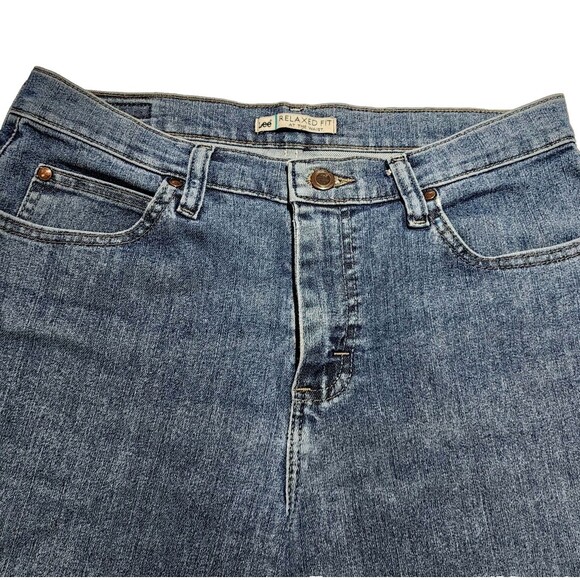 Lee Womens Relaxed Fit At The Waist Jeans Straight Leg Blue Denim Size 8 Mexico - Picture 6 of 10